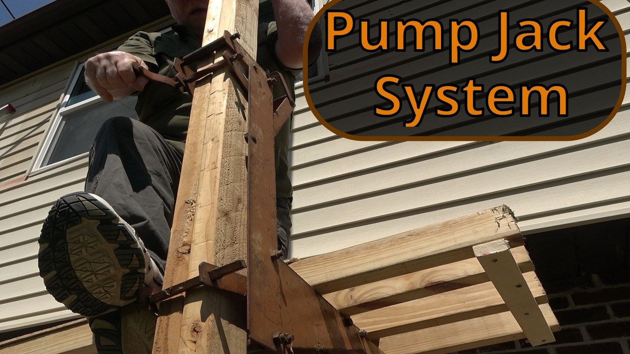 DIY Wooden Pole Pump Jack System
