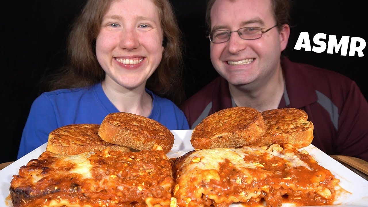 ASMR CHEESY LASAGNA & GARLIC BREAD MUKBANG (With Dave Kay ASMR) EATING SOUNDS