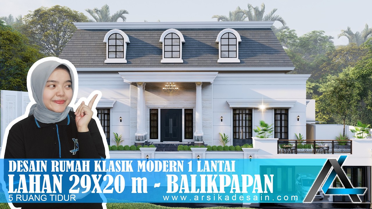DESAIN RUMAH 29 X 20 METER I BALIKPAPAN - RUMAH KLASIK MODERN #rumah29x20meter #arsikajakarta