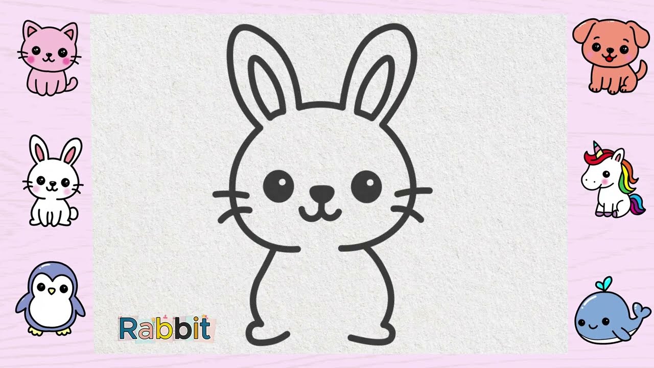 Как рисовать милых животных | Пошаговый урок рисования для детей и малышей | Простой урок рисования