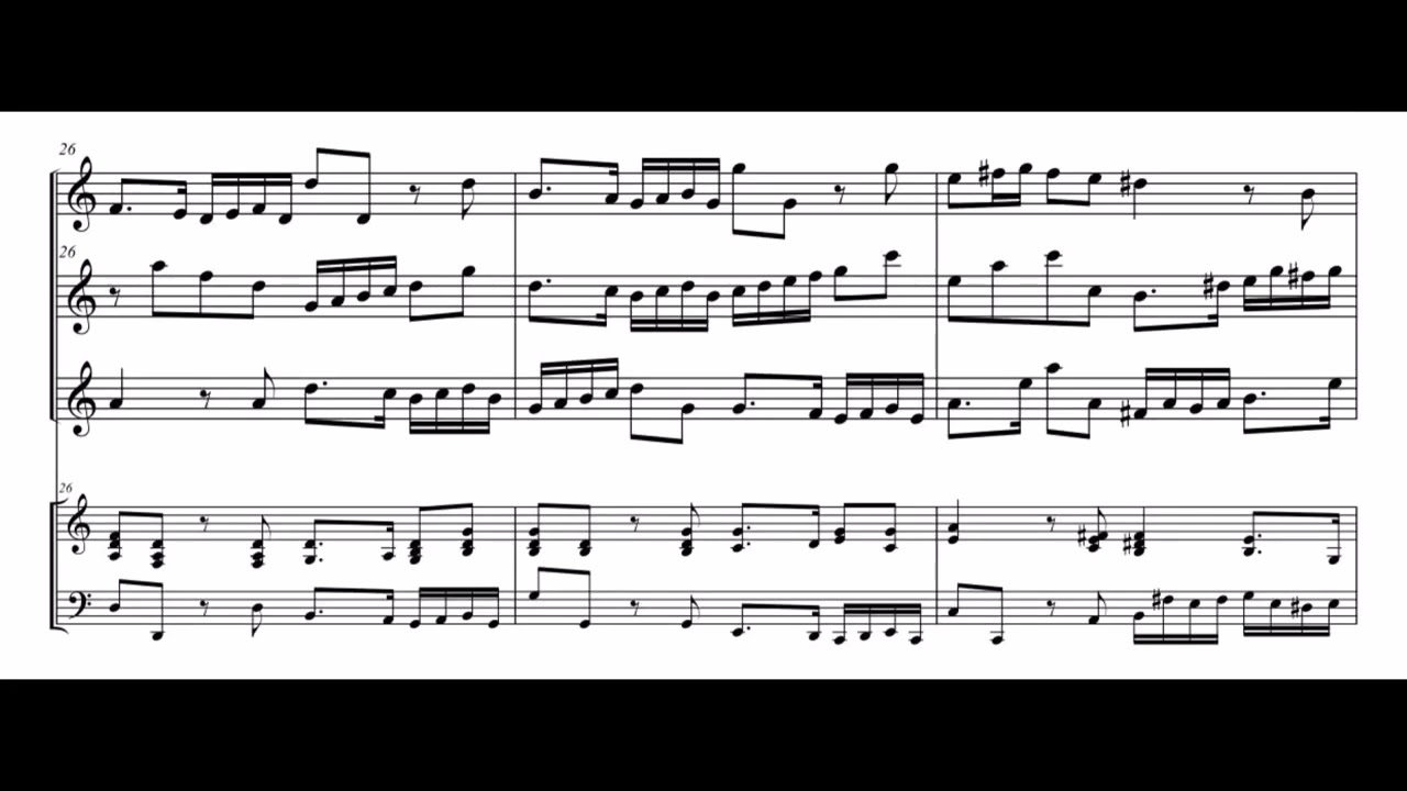 G.F. Händel: Concerto grosso F-Dur, op 6,9 – 4.Satz (Allegro) (Bearbeitung für Blockflöten und B.c.)