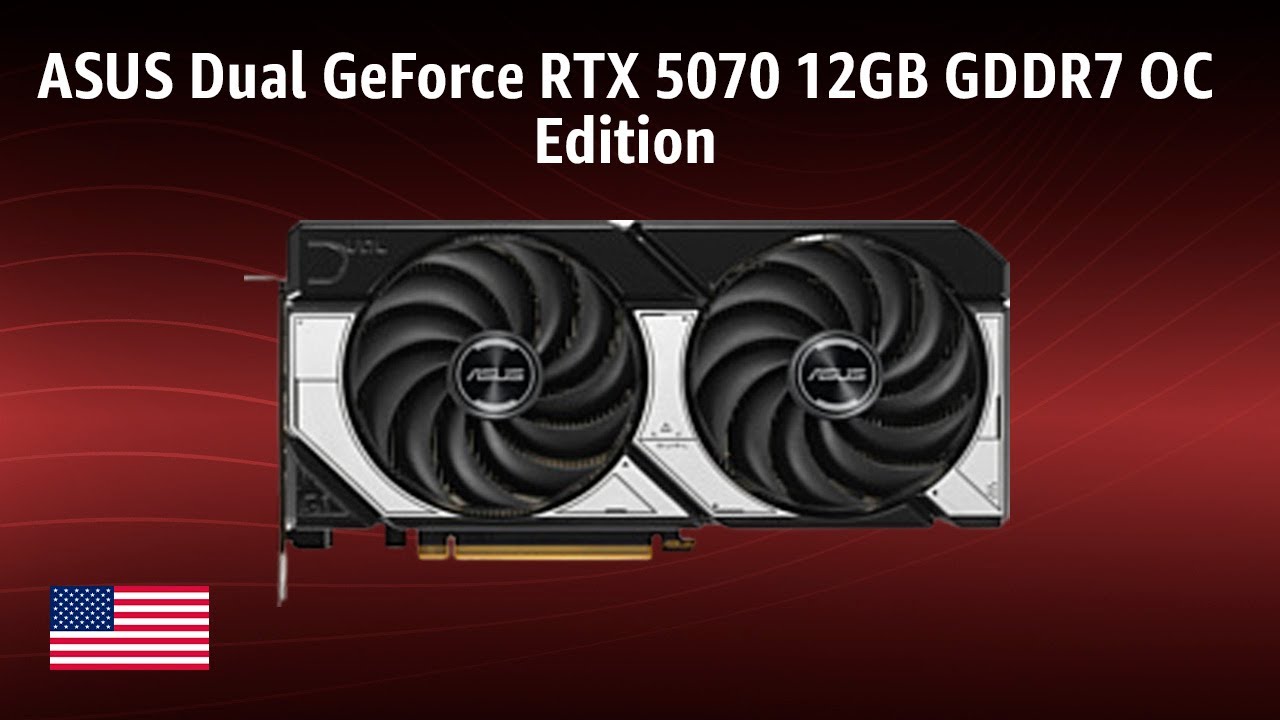 Видеокарта ASUS Dual GeForce RTX 5070 12 ГБ GDDR7 OC Edition | ТЕСТ | Английский