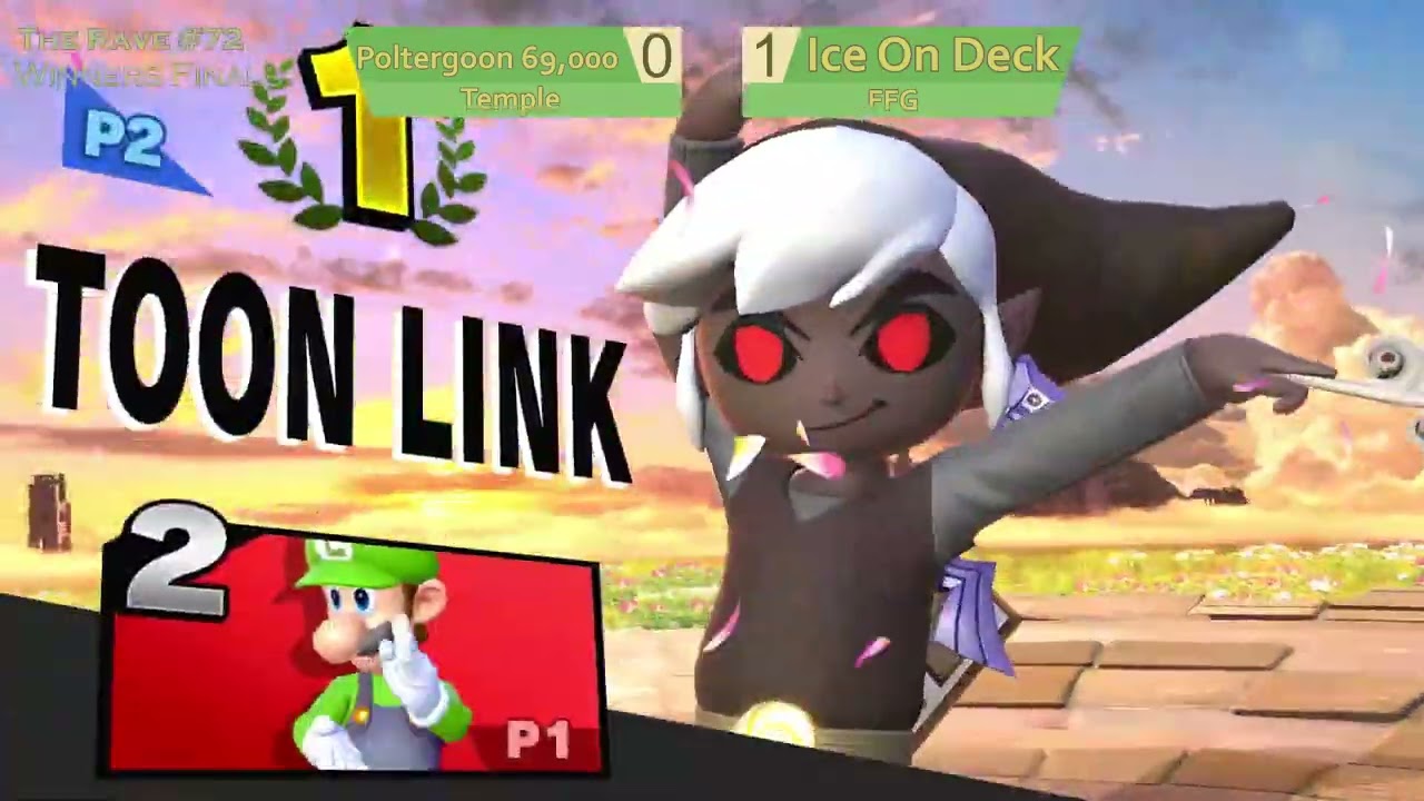 Ice On Deck (Toon Link) vs cherry peachey (Luigi) - The Rave 72 - Winners Final