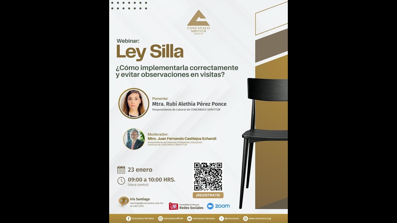 #EnVivo | Webinar: Ley Silla ¿Cómo implementarla correctamente y evitar observaciones en visitas?