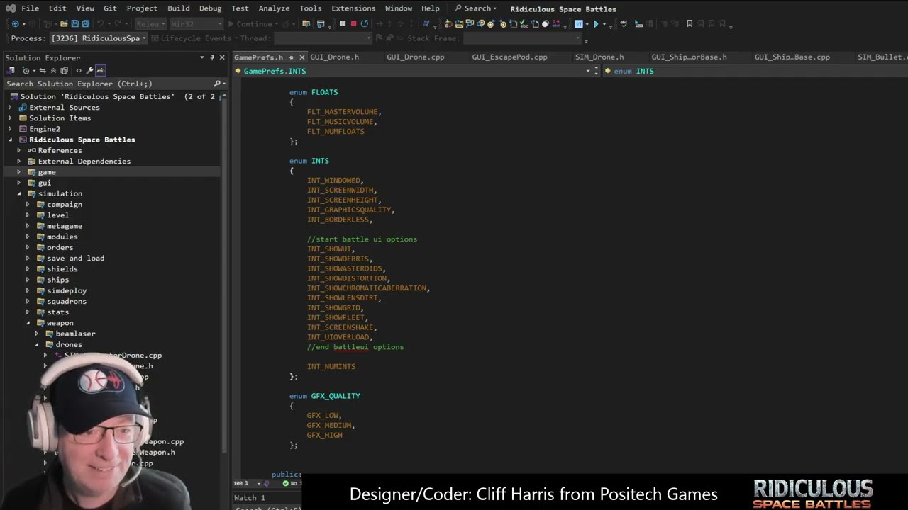 C++ Strategy Game Programming: Ridiculous Space Battles code video #1