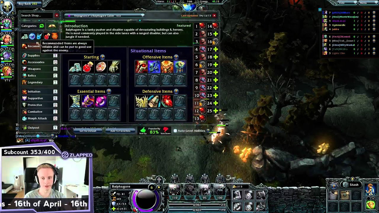 [HoN]1500-2000 Solo Q: Game 8(14) Balphagore