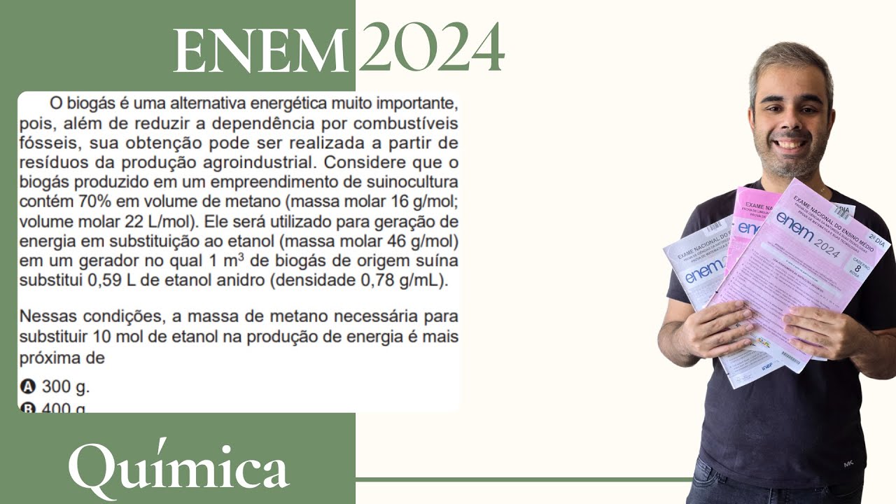 ENEM 2024 -O biogás é uma alternativa energética muito importante pois além de reduzir a dependência