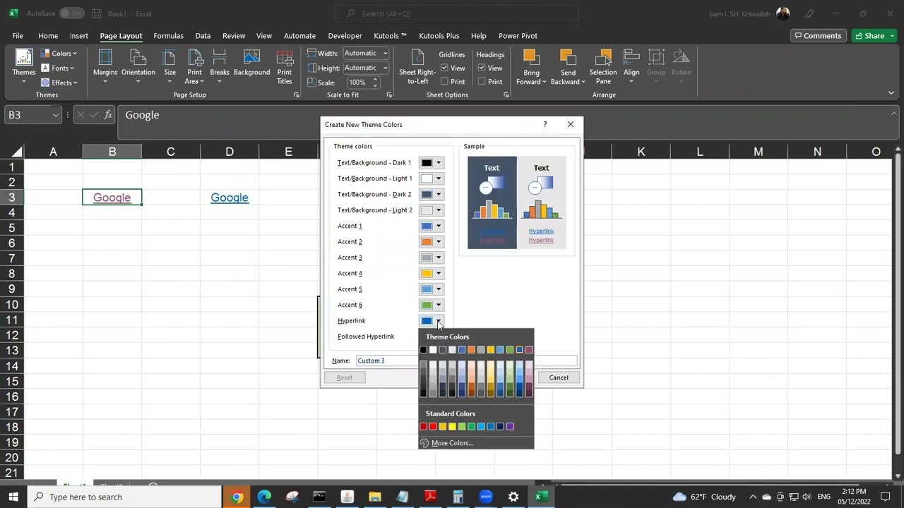 #تغيير #لون #الارتباط #التشعبي #الاكسل #change #hyperlink #colors in #Excel