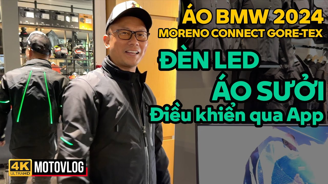 ÁO CÔNG NGHỆ BMW MORENO CONNECT GORE-TEX JACKET: ĐÈN LED, ÁO SƯỞI, CHỐNG NƯỚC, ĐIỀU KHIỂN QUA APP