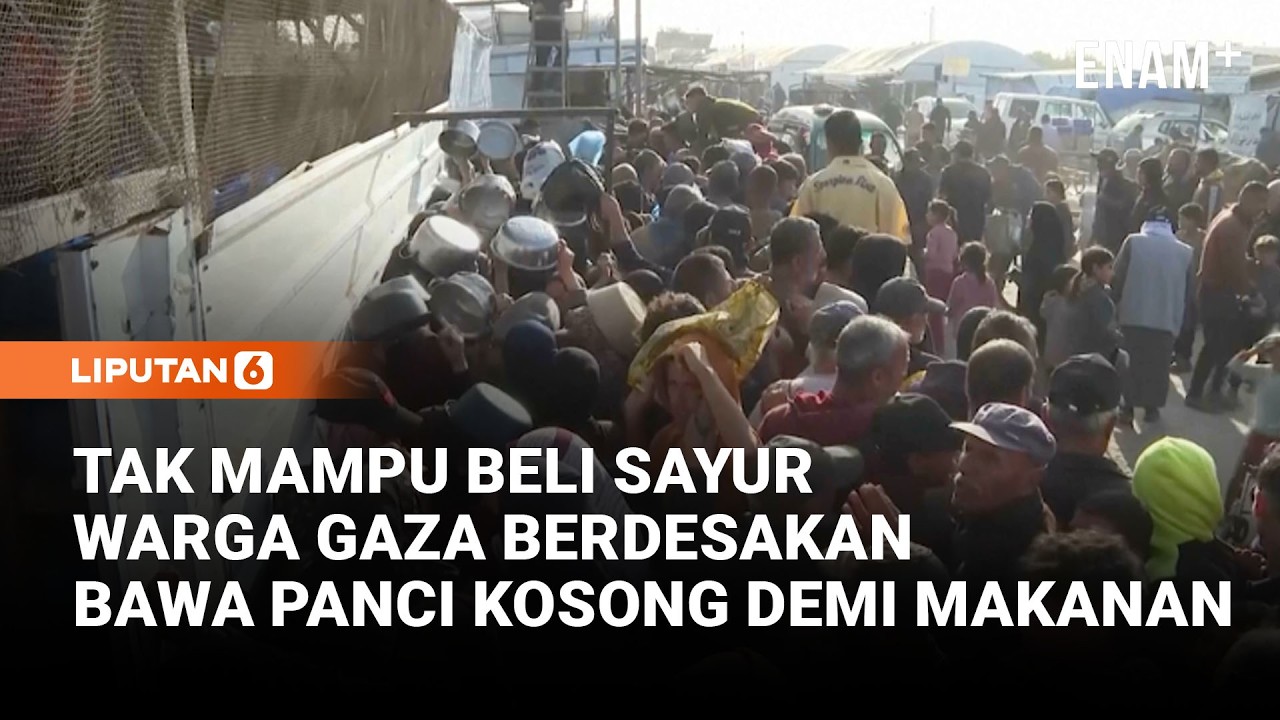 Puasa di Gaza, Warga Berdesakan Antri Makanan Berbuka dan Kaleng Bekas Jadi Mainan Anak | Liputan6