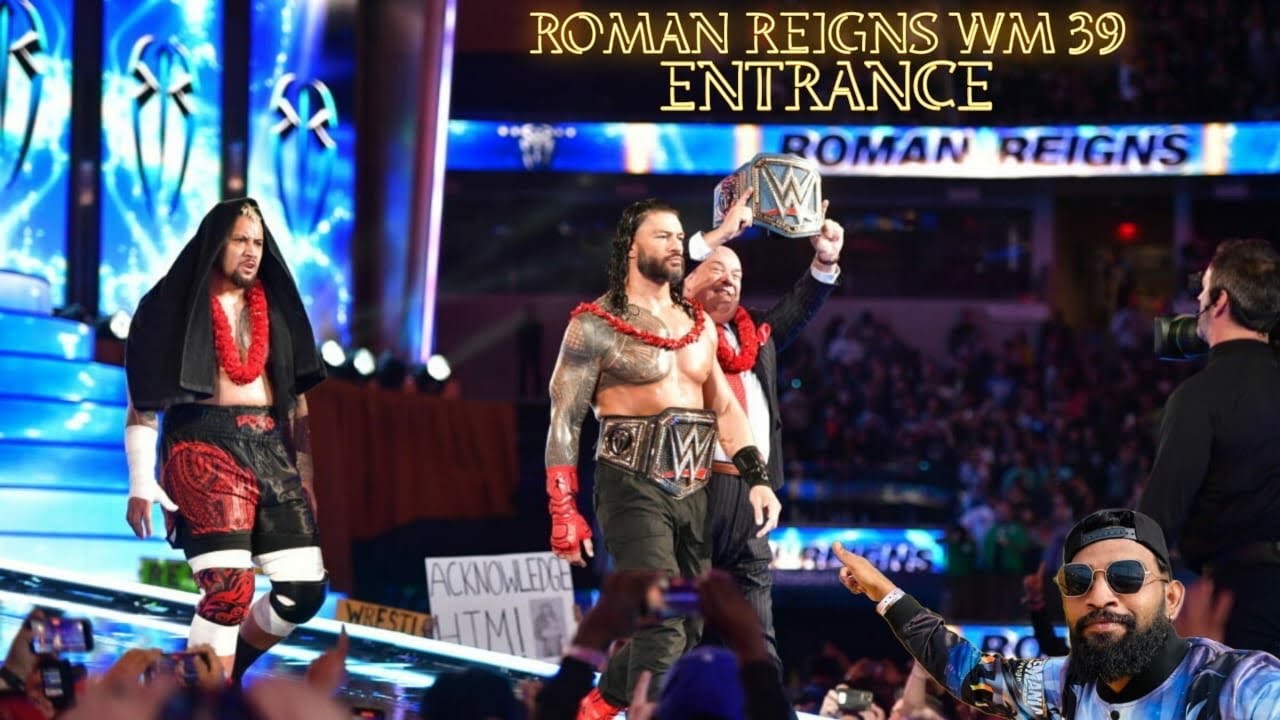Tribal Cheif Roman Reigns Entrance WWE Wrestlemania 39 SoFi Stadium රෝමන් ගේ එන්ට්&zwj;රන්ස් එක 🔥