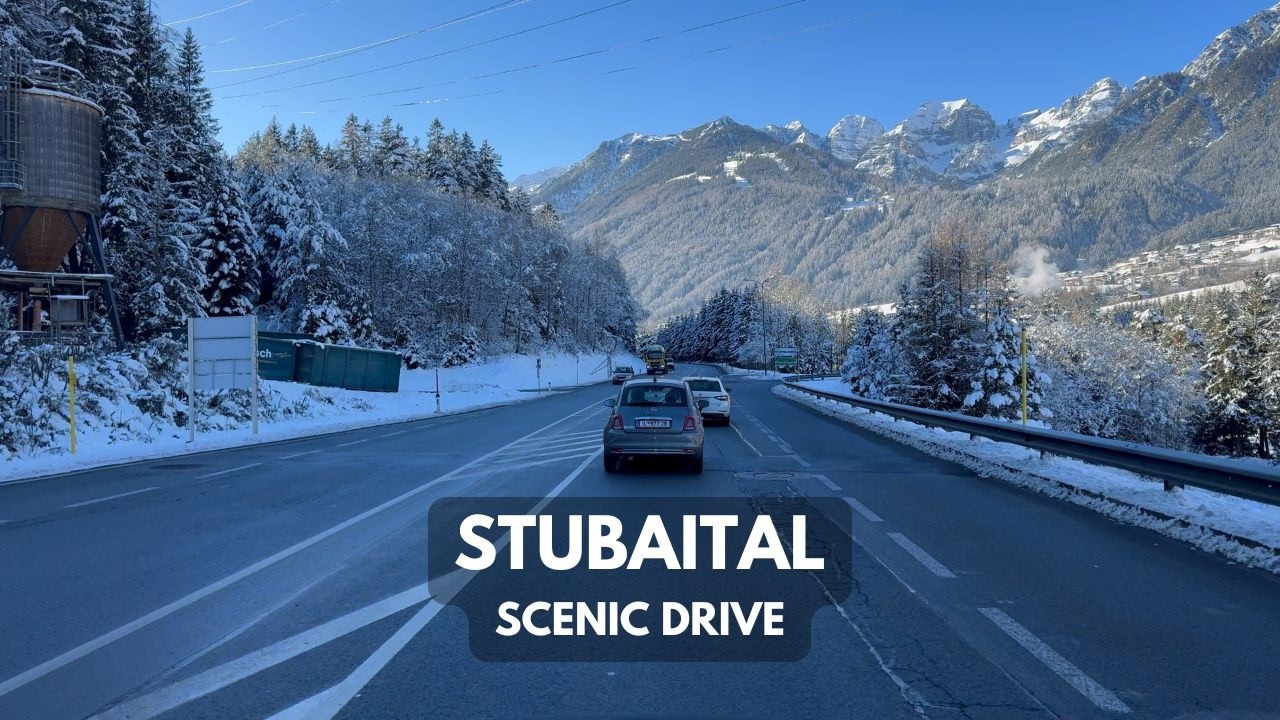 Snowy Stubai | Scenic Alpine Drive | 4k HDR Dolby Vision | December 12 | Tirol, Austria