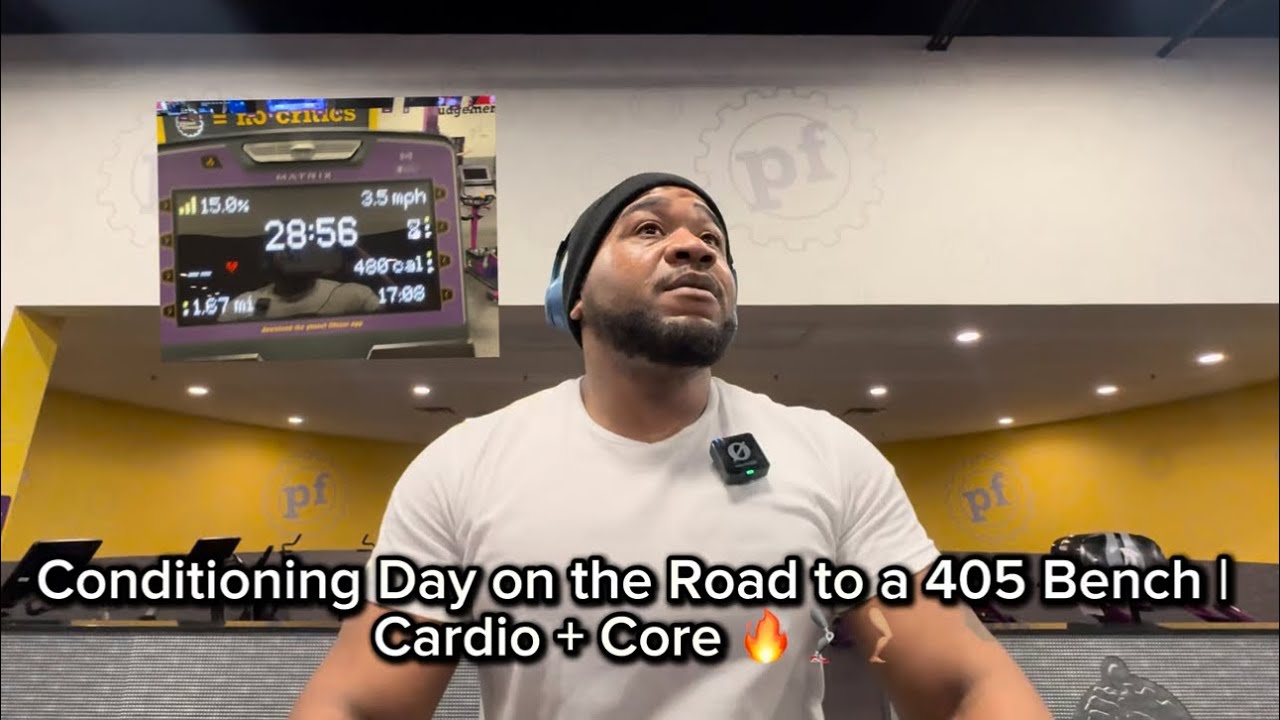 Conditioning Day on the Road to a 405 Bench | Cardio + Core