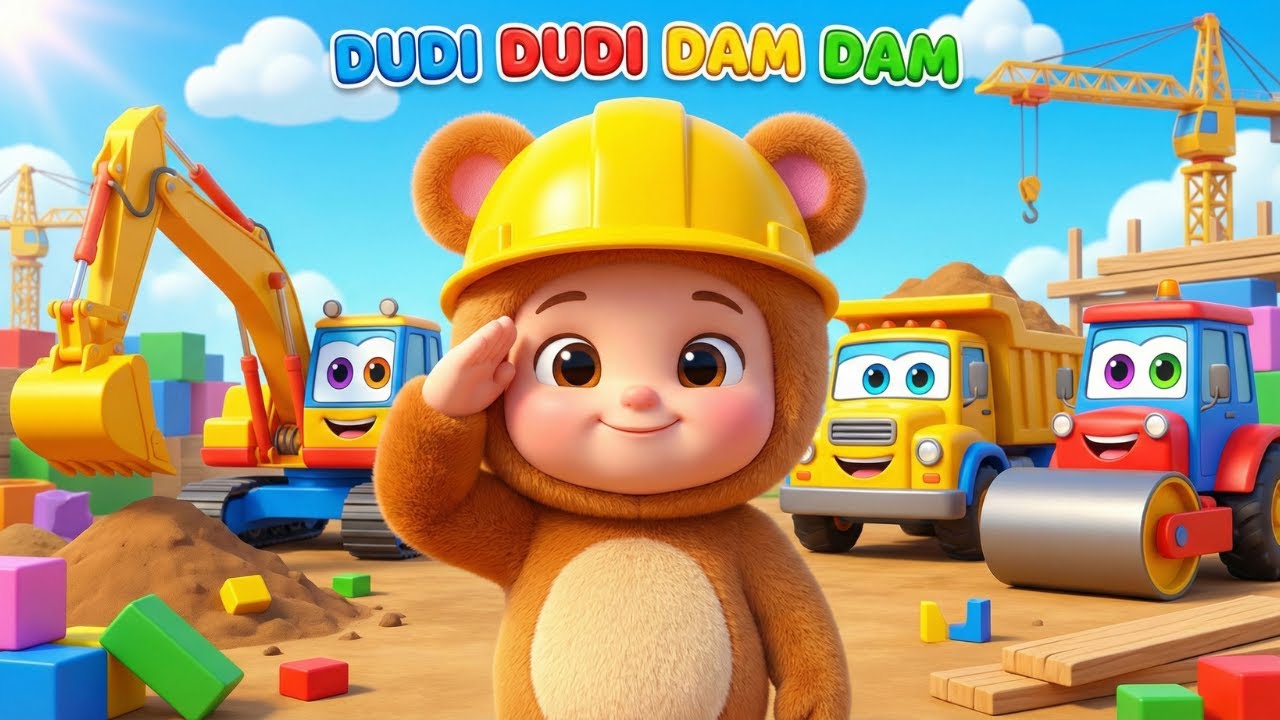 Dudi Dudi Dam Dam Construction Vehicles 🚜 | Trucks & Machines Song | Fun Nursery Rhymes & Baby Dance