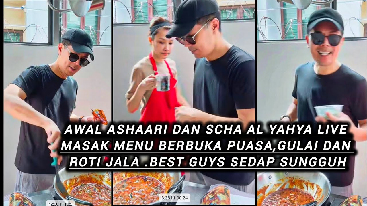 Awal Ashaari dan Scha Al-Yahya live masak menu berbuka puasa ,Gulai dan Roti jala .sedapnya guys 