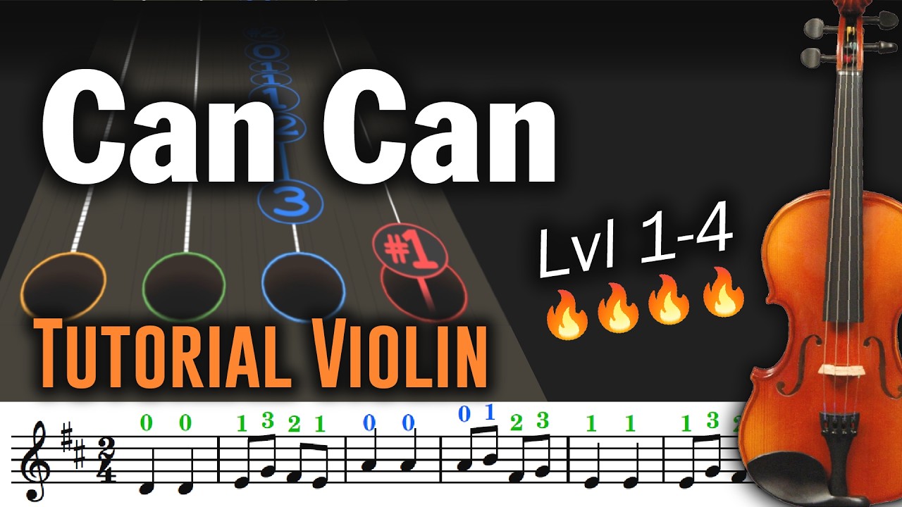 Can Can - 4 niveles 💪 | Tutorial Violin - Play Along