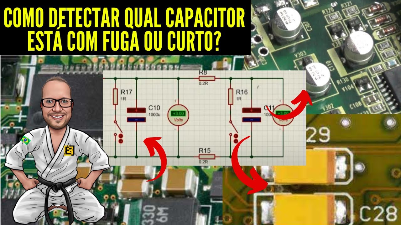 COMO Localizar o Capacitor em Curto ou com FUGA em Placas Eletrônicas? Dica TOP! Eletronica Facil