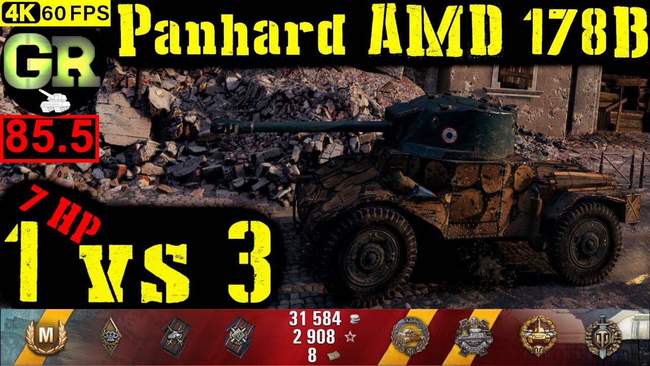 85_World of Tanks Panhard AMD 178B WoT Replay - 7 Kills 2.8K DMG(Patch 1.4.0)