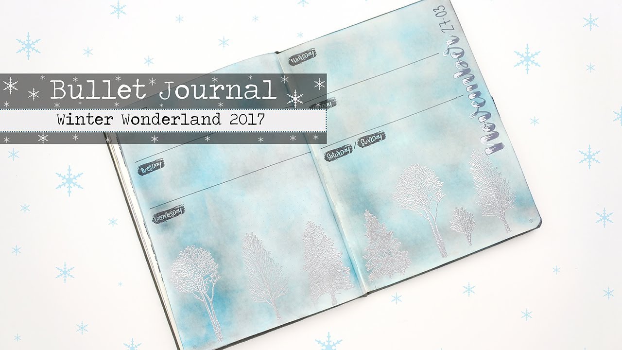 Distress Ink Bullet Journal/Planner Layout Set-up December 2017