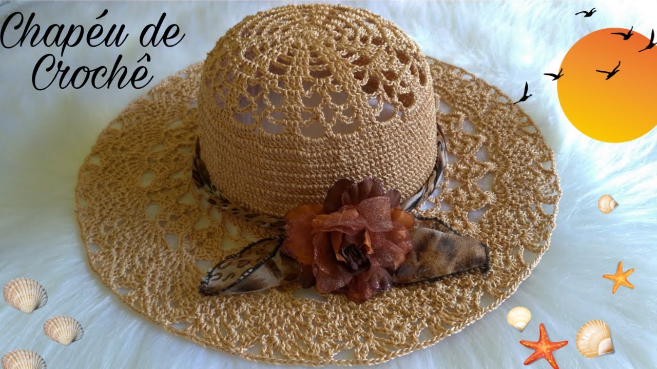 CHAPÉU DE CROCHÊ FÁCIL  CHAPEU  de CROCHE  para Praia por @CrisTelesCroche