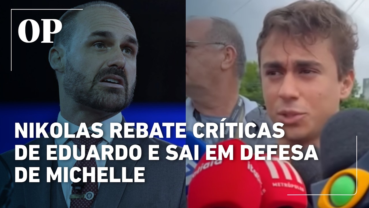 Nikolas rebate críticas de Eduardo Bolsonaro e sai em defesa de Michelle: “Ele não está bem”