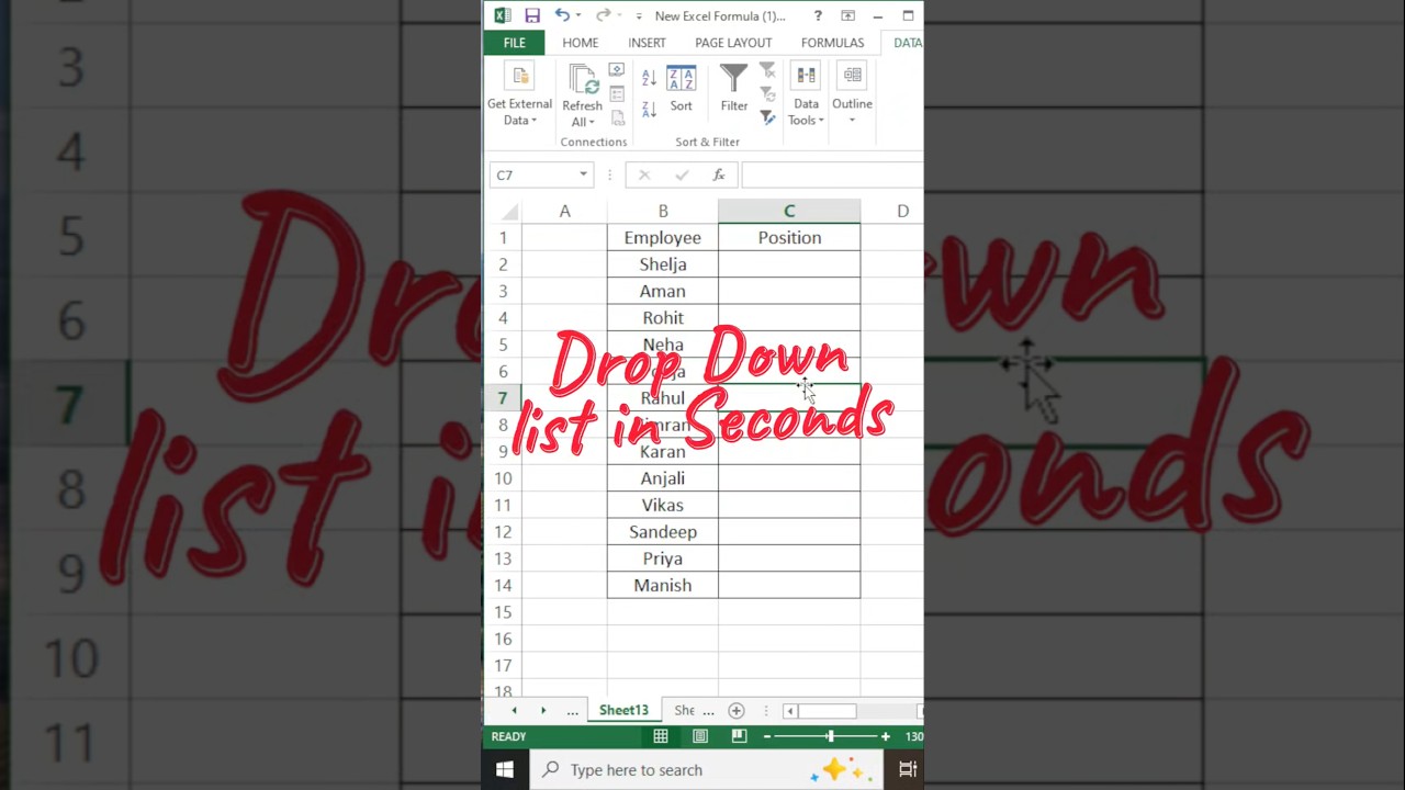 Create Drop Down List in Seconds | Excel Trick 🚀 