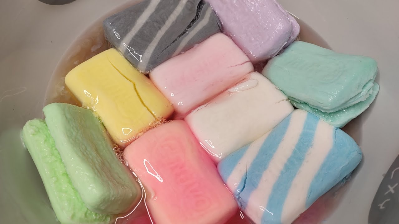 #Request47 ASMR Soap🧼 Mushy Soaked Soap Nuvo all Variant with Sponge🧽 Sponge Squeezing