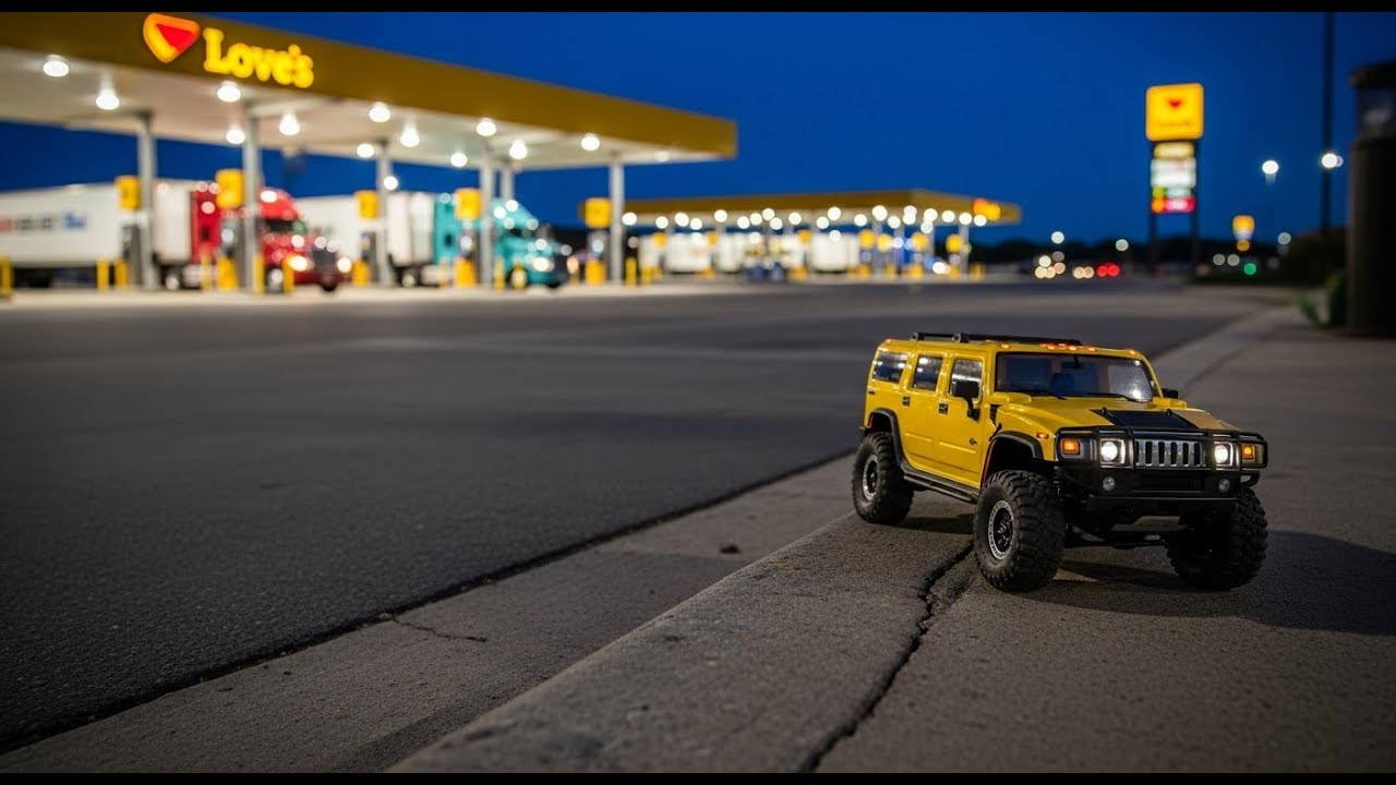 PLAYING WITH MY RC HUMMER AT A LOVES TRUCK STOP