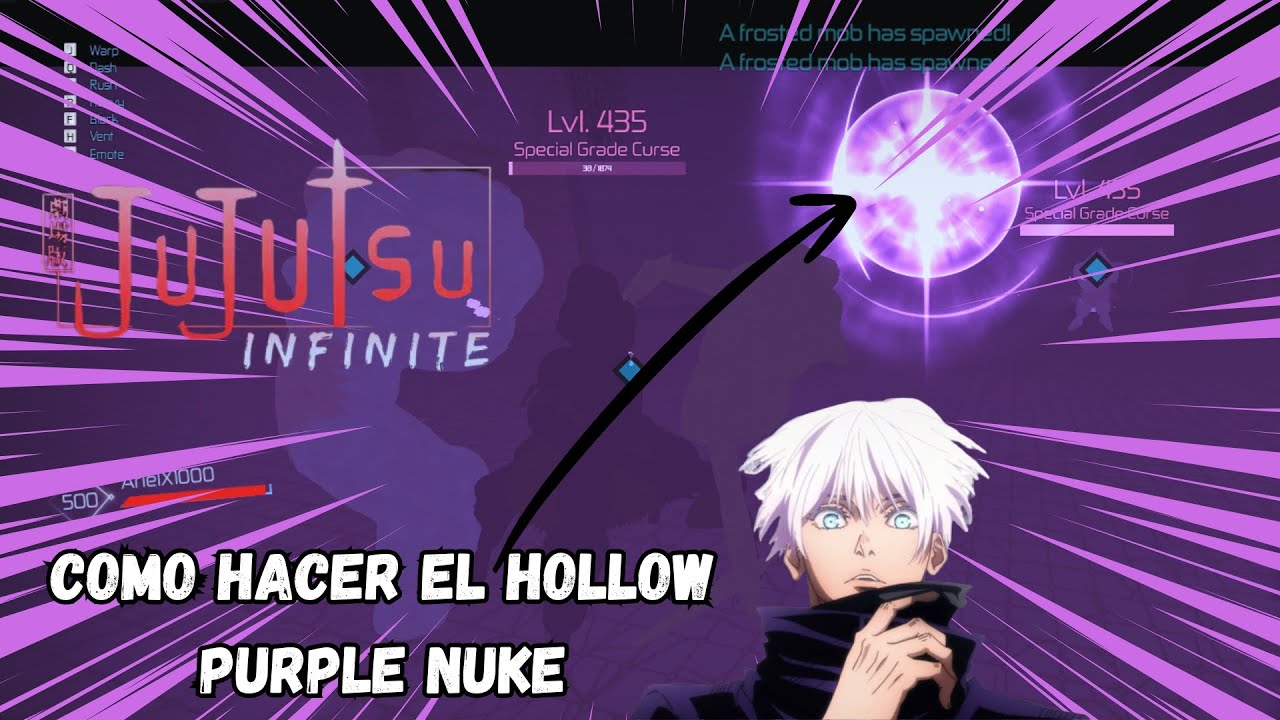 Cómo hacer el Hollow Purple Nuke de Goyo | Jujutsu Infinite Roblox