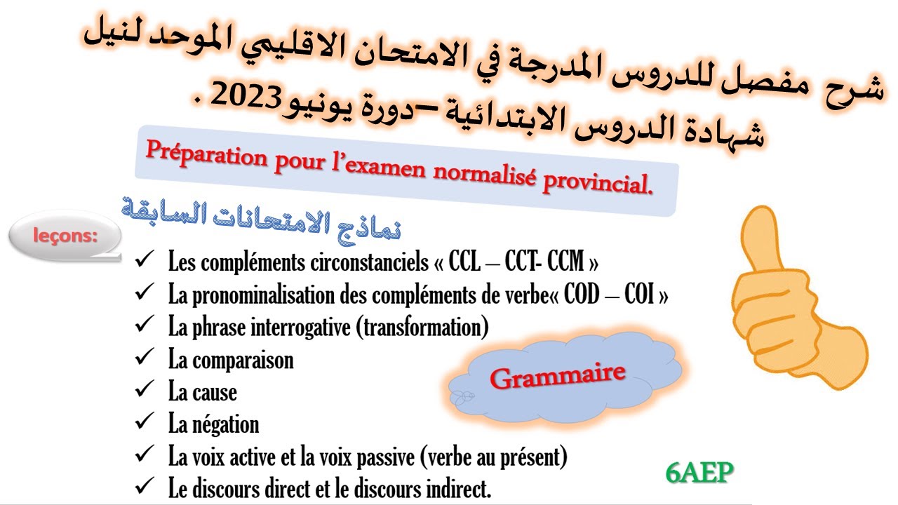 préparation pour l'examen normalisé provincial: grammaire 