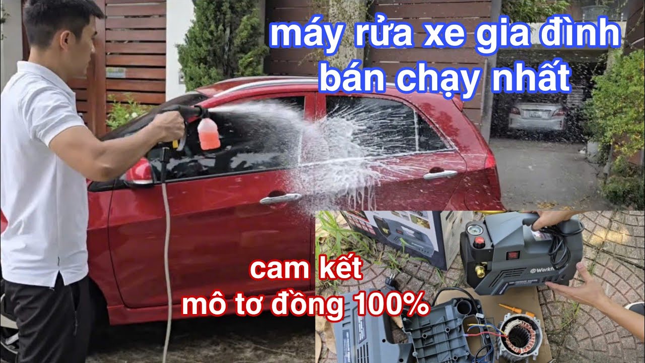 Máy rửa xe - máy xịt rửa xe gia đình bán chạy nhất cam kết mô tơ dây đồng 100% 