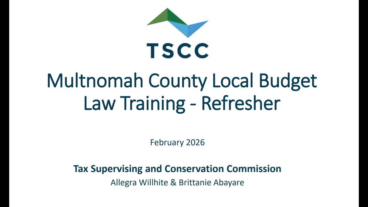 TSCC's Budget Law Refresher Training - 2026