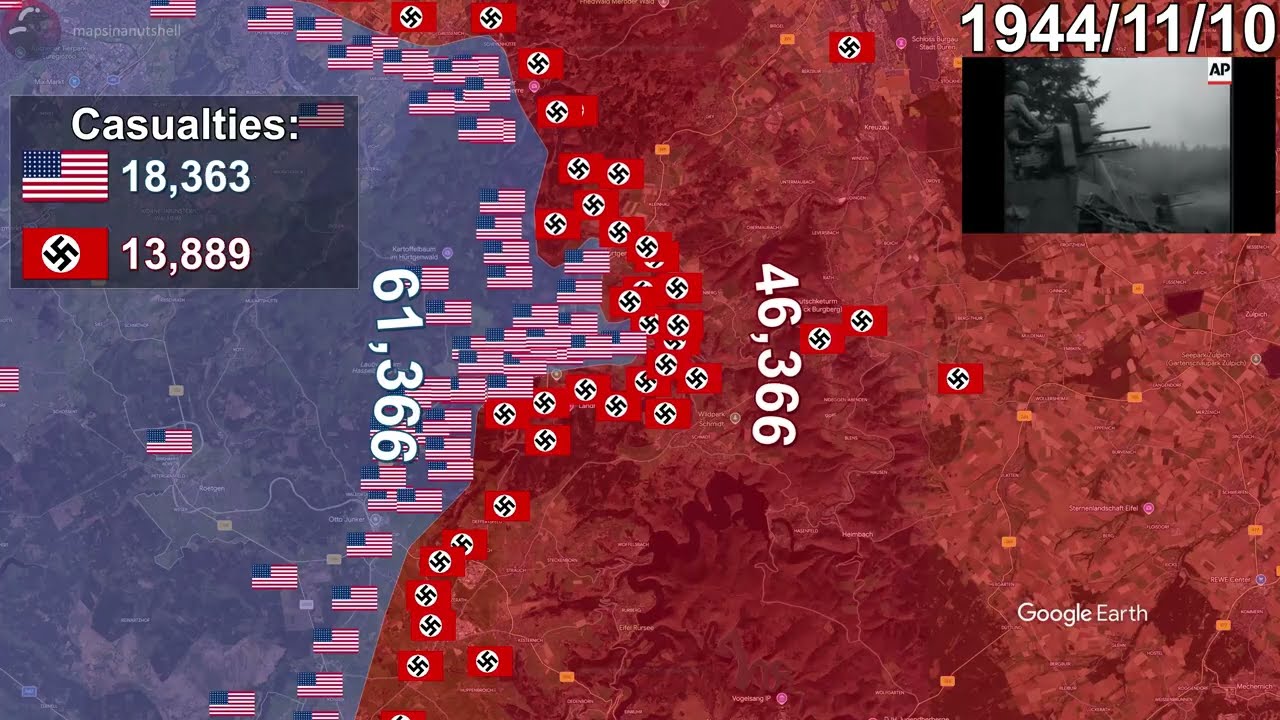 The Battle of H&uuml;rtgen Forest using Google Earth