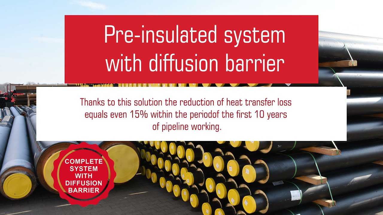 Pre-insulated pipeline system with diffusion barrier