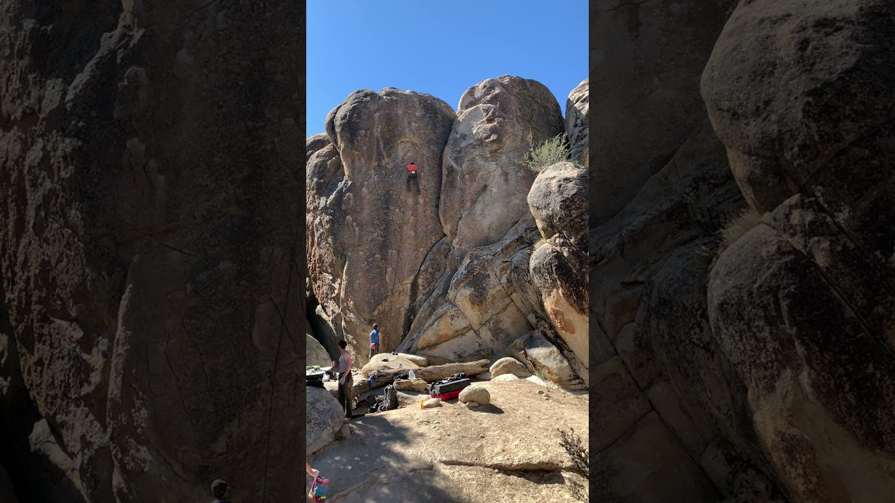 Brian on Lunar Eclipse 5.11a | Holcomb Valley Pinnacles - Big Bear Lake, CA (Redpoint)