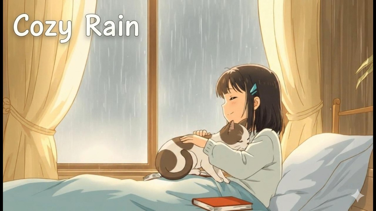 Rainy Night Lofi 🌧 Cozy Reading with Cat | Relaxing Study & Relax Music