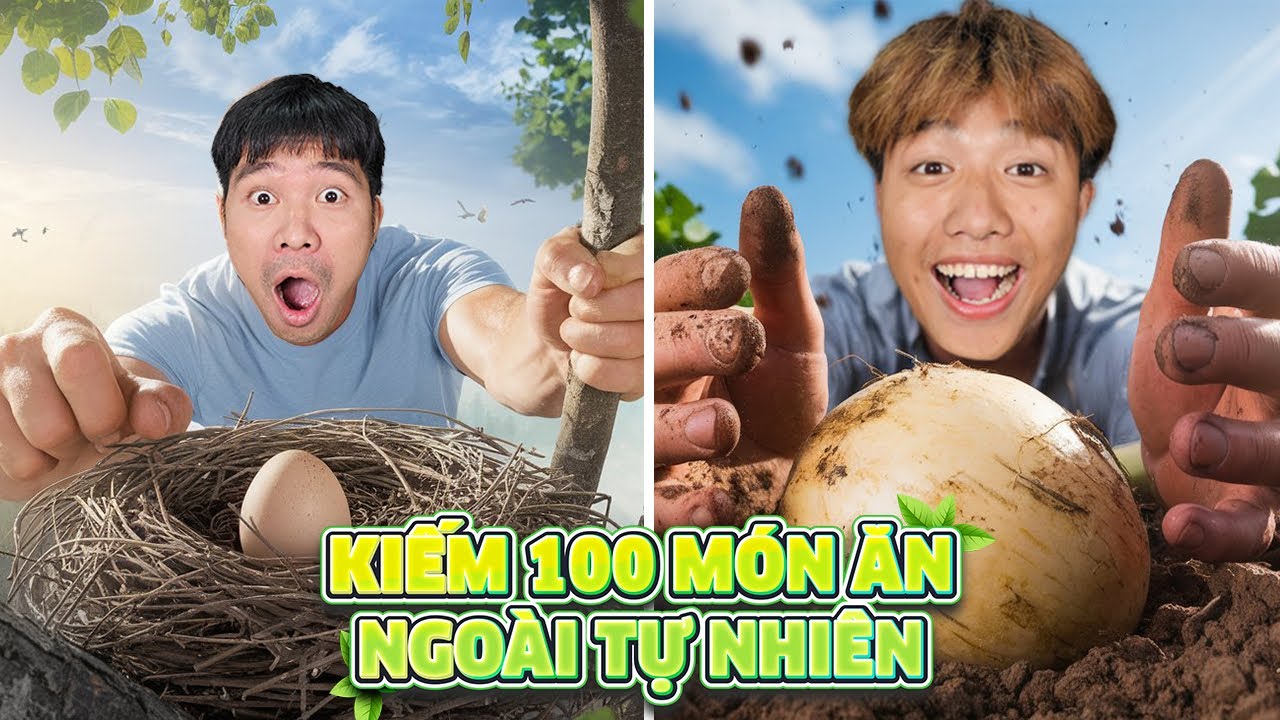 PHD | Thử Thách Ăn 100 Món Ăn Ngoài Tự Nhiên | 100 Wild Foods