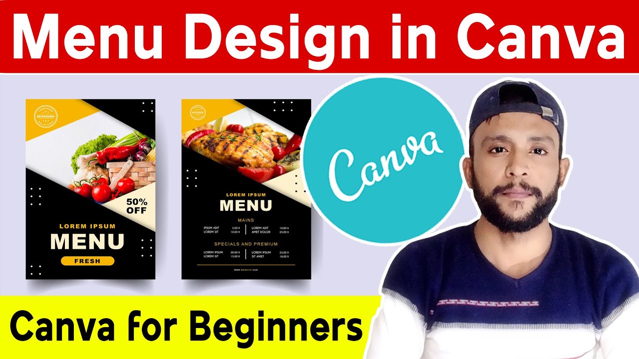 How to Menu Design in Canva | Tutorial for Beginners | Urdu