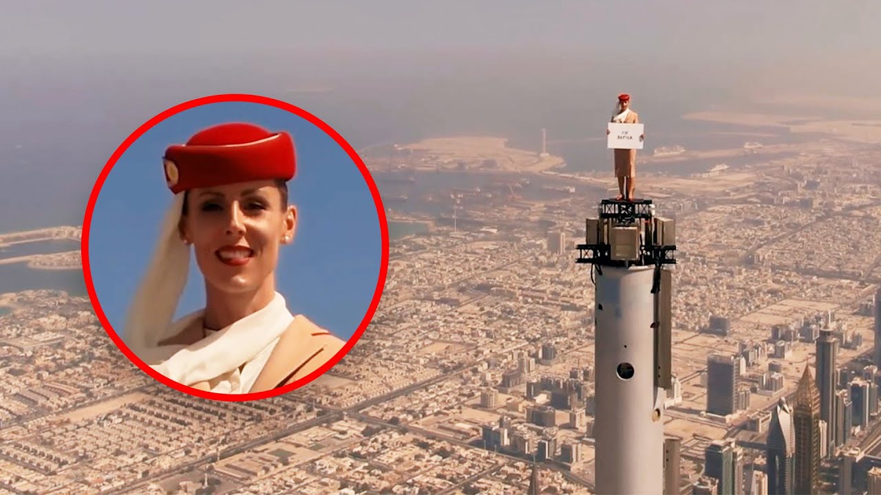 Stewardess steht auf dem Burj Khalifa: Ist die unglaubliche Werbung echt oder ein Fake?