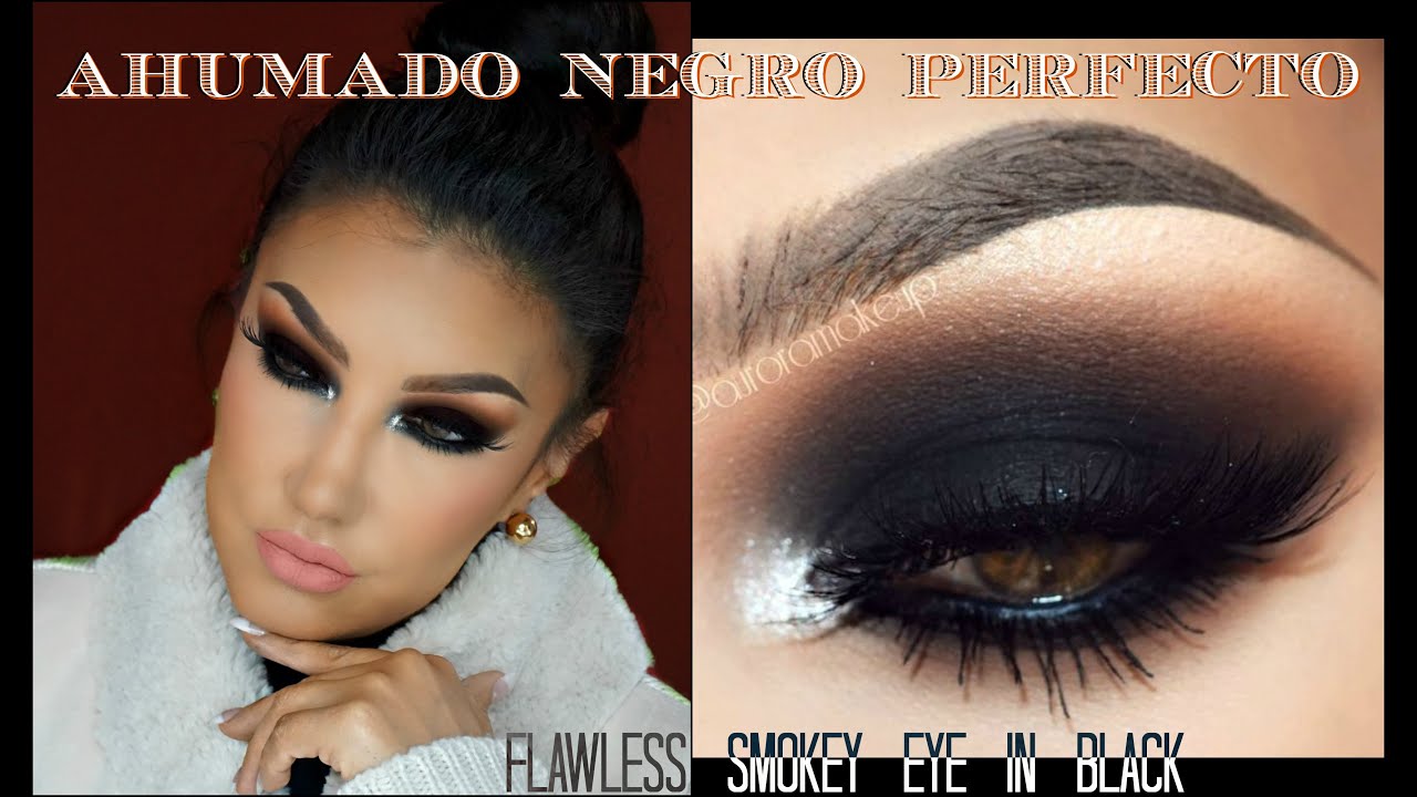 Maquillaje Ahumado en NEGRO paso a paso PERFECTO / Flawless SMOKEY EYE in BLACK | auroramakeup
