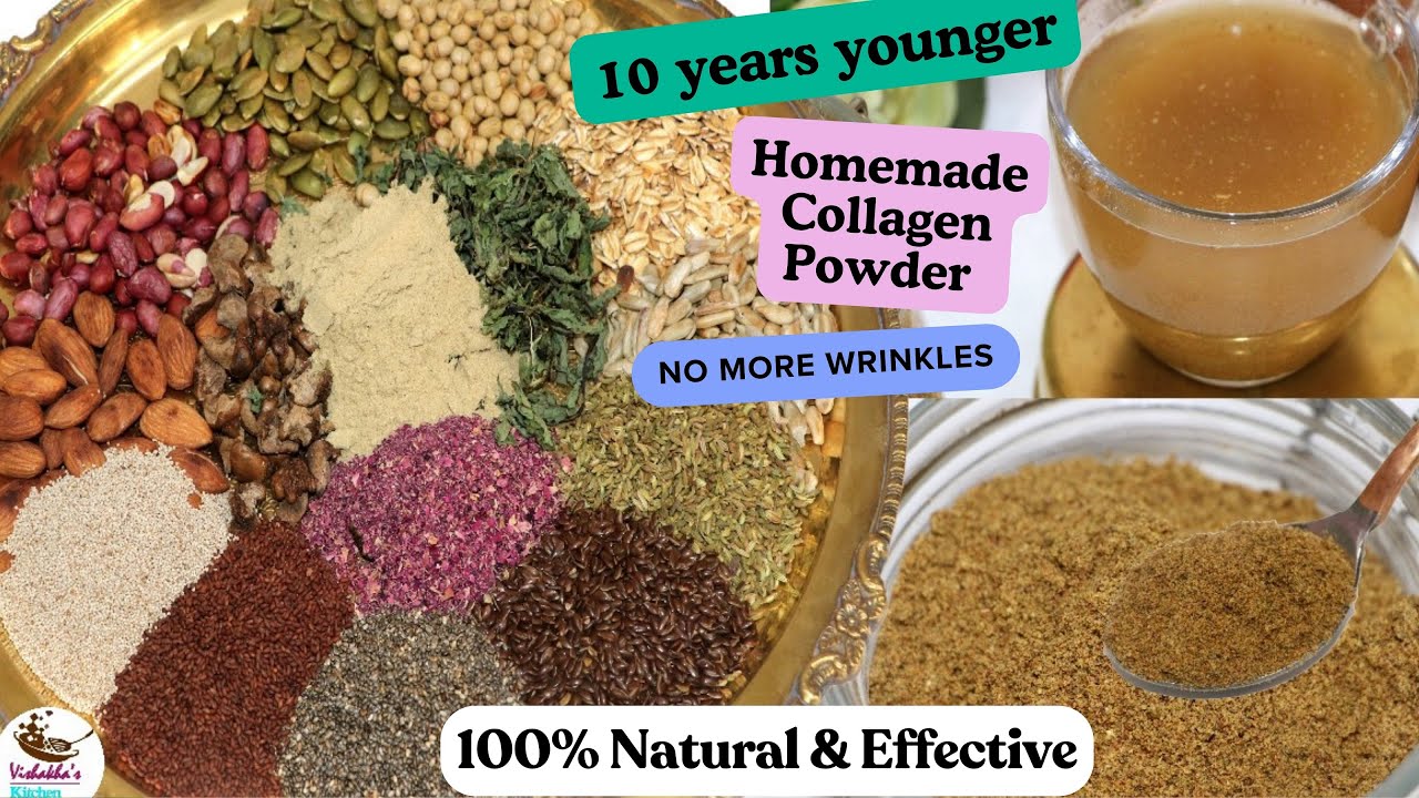 100 % Natural Homemade powerful Collagen-Boosting Powder for look 10 years younger | Natural Botox