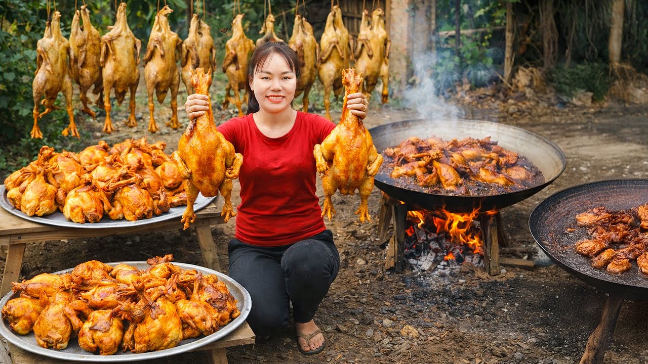 Amazing cooking chicken curry with rice recipe in my countryside - Roasted Whole Chicken
