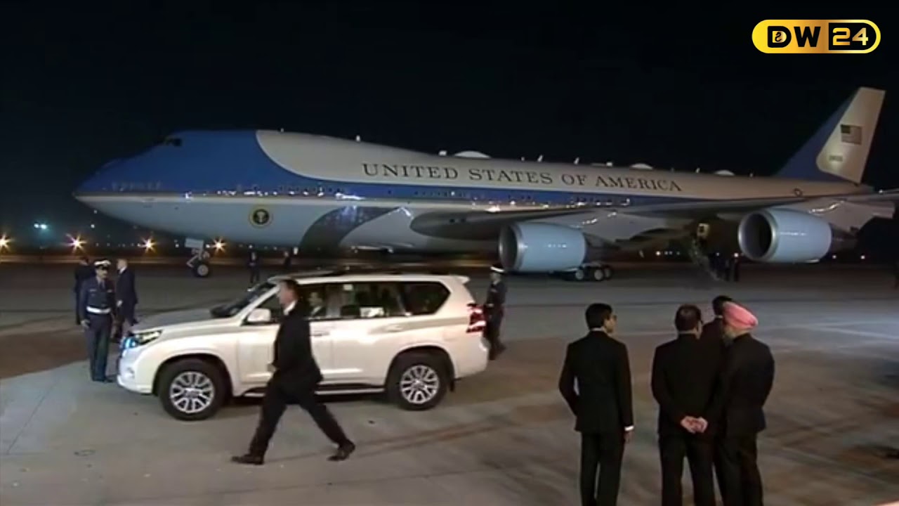DONALD J TRUMP DEPARTS PALAM AIRBASE ON AIR FORCE ONE