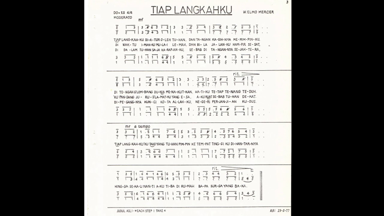 LAGU GEREJA TIAP LANGKAHKU versi TENOR