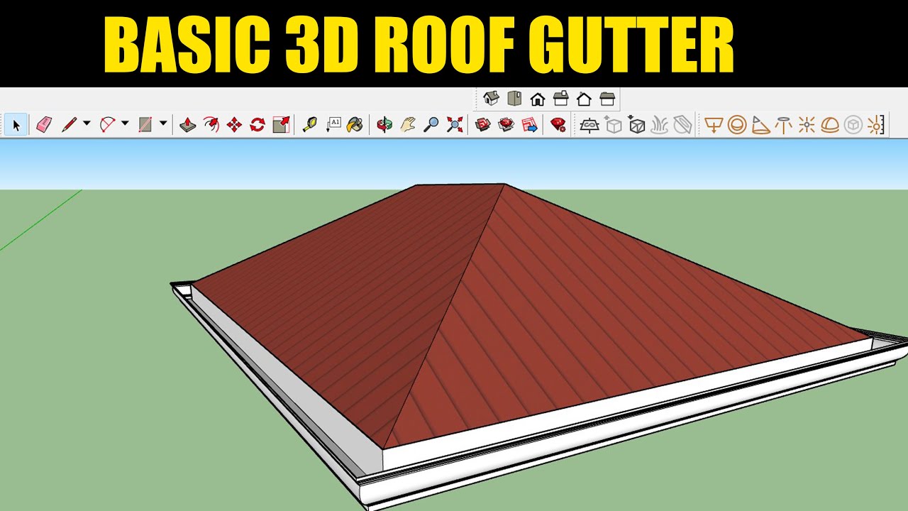Sketchup 3D Roof Gutter for Beginners