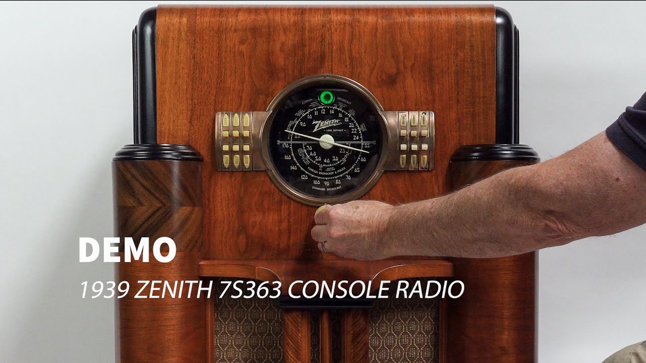 Demo of 1939 Zenith 7S363 Art Deco Radio + Bluetooth Retrofit