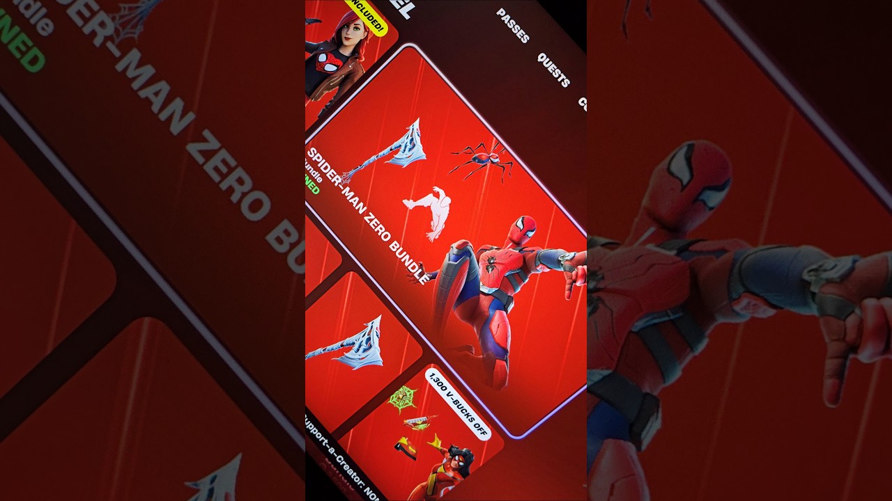 НАБОР ЧЕЛОВЕКА-ПАУКА ZERO НОВЫЙ МАГАЗИН ПРЕДМЕТОВ FORTNITE #fortnite #шорты #spiderman #marvel #р...