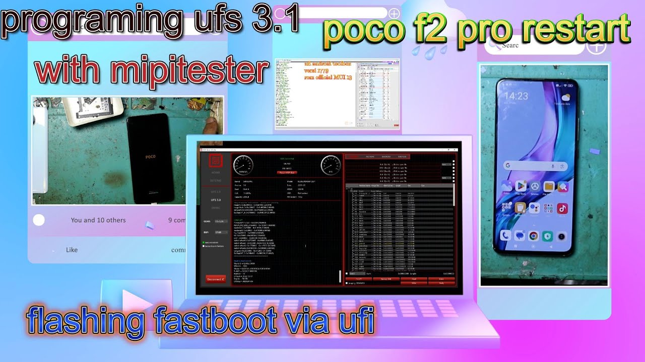 full detail metode repair ufs unit poco f2 pro with mipitester and ufi android toolbox kasus restart