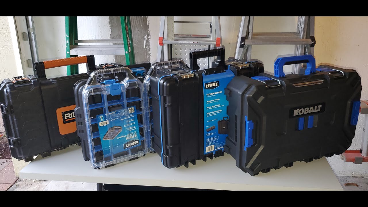 Сравнение Rigid и Kobalt CaseStack, Hart Stack и Hart Technicians Box. Небольшие модульные ящики ...
