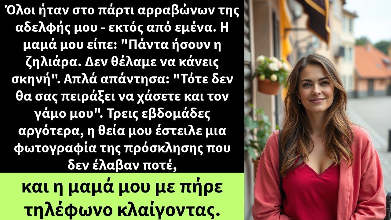 Όλοι ήταν στο πάρτι αρραβώνων της αδελφής μου   εκτός από εμένα